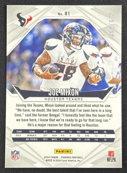 Joe Mixon 2024 Panini Phoenix Team Helmet /399 Texans