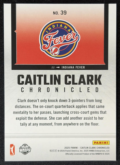 Caitlin Clark 2025 Panini Chronicled WNBA Fever 39 Sports Trading Card