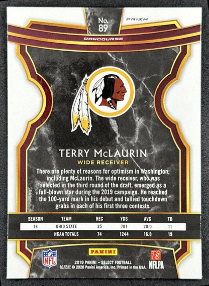 Terry McLaurin 2019 Panini Select Silver Prizm Redskins Commanders