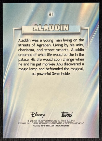 Aladdin 2026 Topps Chrome Disney back
