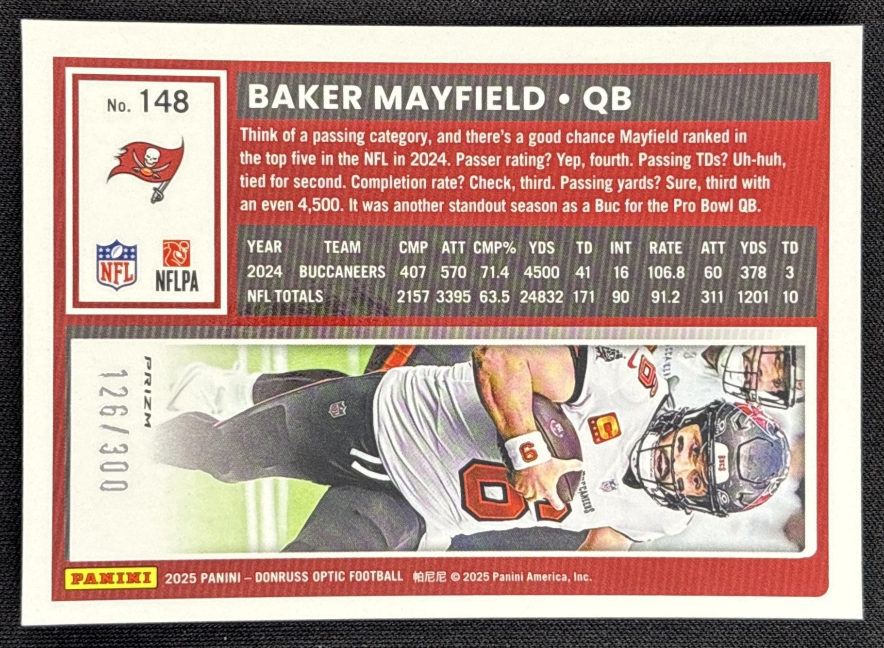 Baker Mayfield 2025 Panini Donruss Optic Wave Prizm /300 Buccaneers