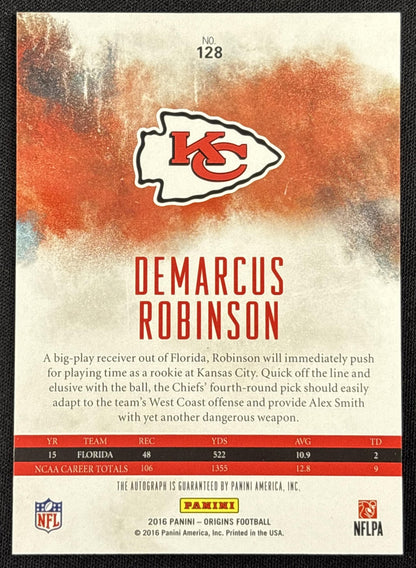 Demarcus Robinson 2016 Panini Origins Auto Rookie Kansas City Chiefs