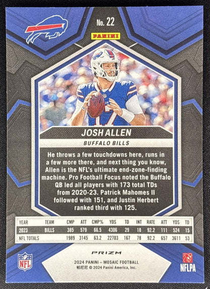 Josh Allen 2024 Panini Mosaic Green Prizm Bills Sports Trading Cards