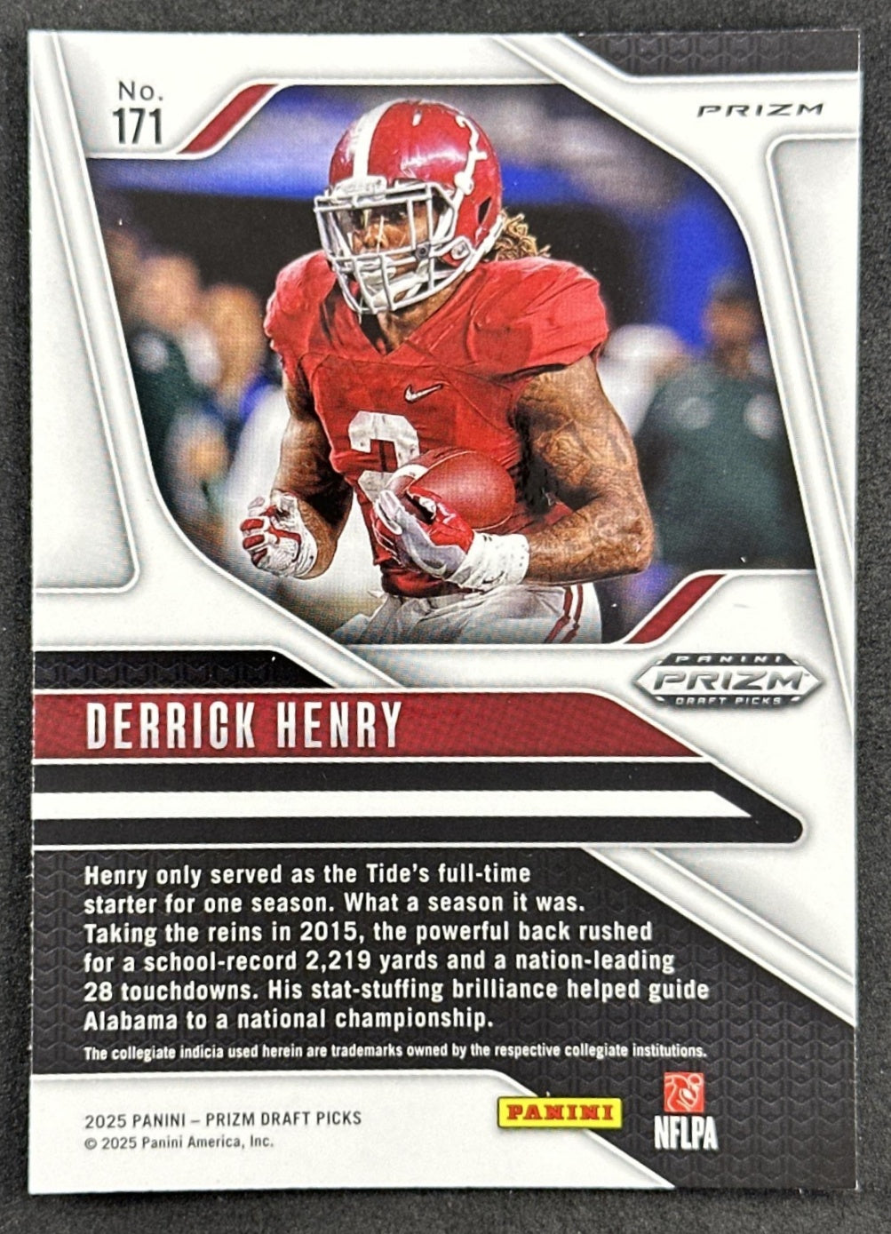 Derrick Henry 2025 Panini Prizm Draft Picks Purple Wave Crimson Tide Ravens