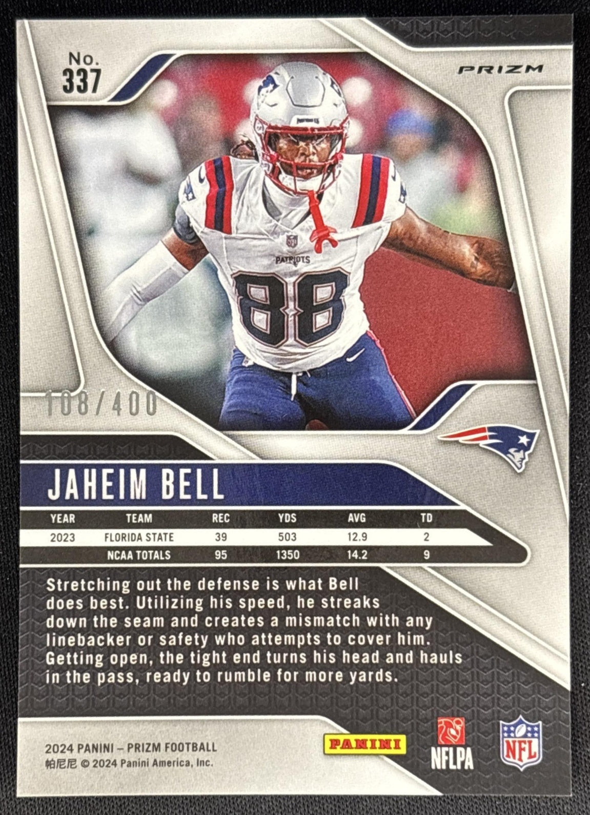 Jaheim Bell 2024 Panini Prizm Pandora /400 Patriots | Wayne Collection