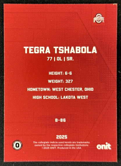 Tegra Tshabola 2025 ONIT Athlete Ohio State Buckeyes Sports Trading Card