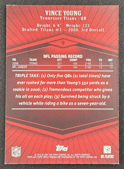 Vince Young 2007 Topps Triple Threads /1449 Titans Sports Trading Card