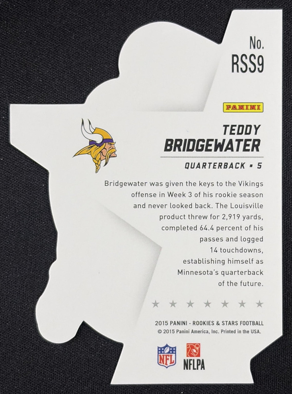 Teddy Bridgewater 2015 Panini Rookies & Stars Die Cuts Vikings