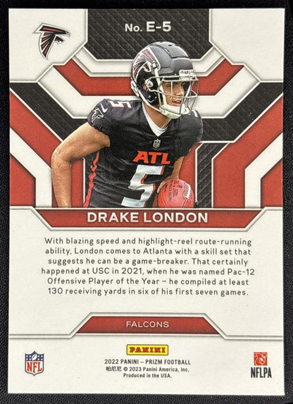 Drake London 2022 Panini Prizm Emergent Falcons back