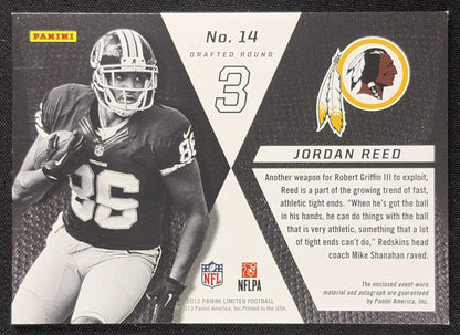 Jordan Reed 2013 Panini Limited Rookie Jumbo RC Logo Signatures /99 Redskins Sports Trading Card