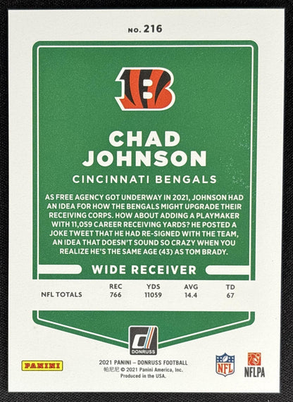 Chad Johnson 2021 Panini Donruss Press Proof Premium Bengals