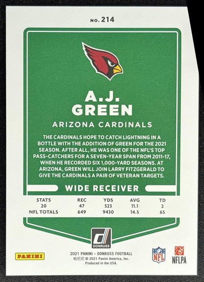 A.J. Green 2021 Panini Donruss Press Proof Premium Cardinals