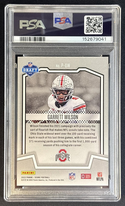 Garrett Wilson 2022 Panini Score PROtential Showcase /100 PSA 10 Buckeyes Football Cards