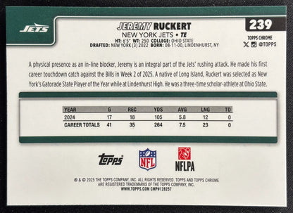 Jeremy Ruckert 2025 Topps Chrome RayWave Refractor Jets Sports Trading Cards