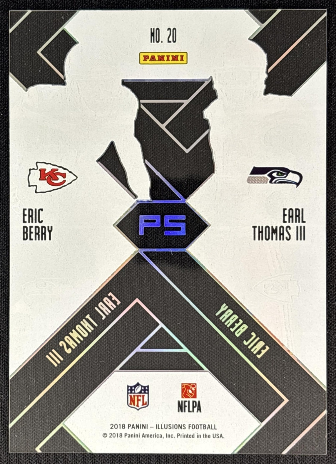 Earl Thomas III Eric Berry 2018 Panini Illusions Matching Numbers Gold /299 back