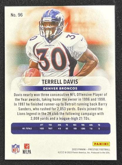 Terrell Davis 2023 Panini Prestige Xtra Points Premium Red /399 Broncos