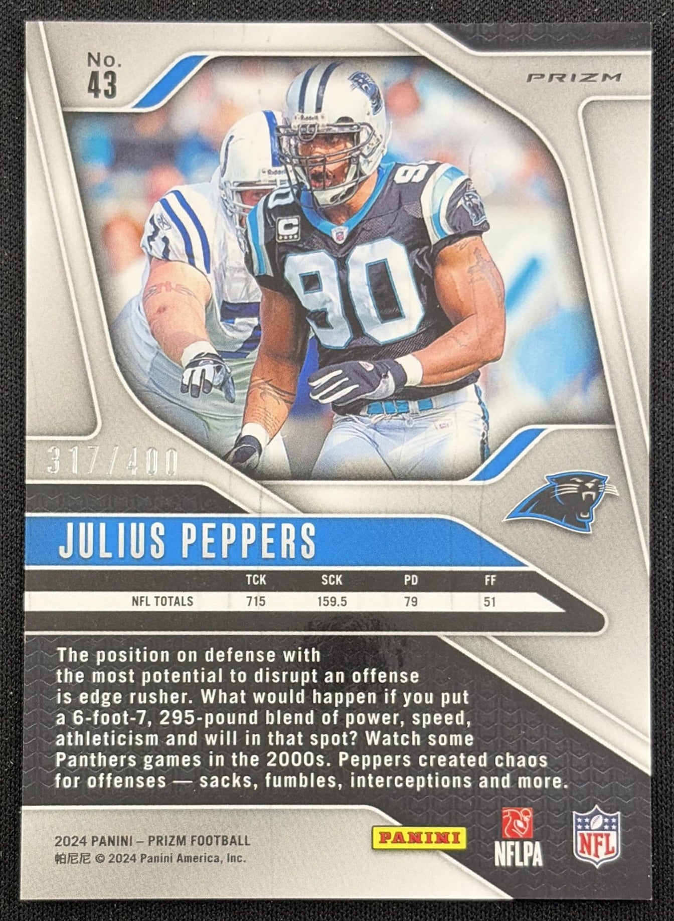 Julius Peppers 2024 Panini Prizm Pandora /400 Panthers