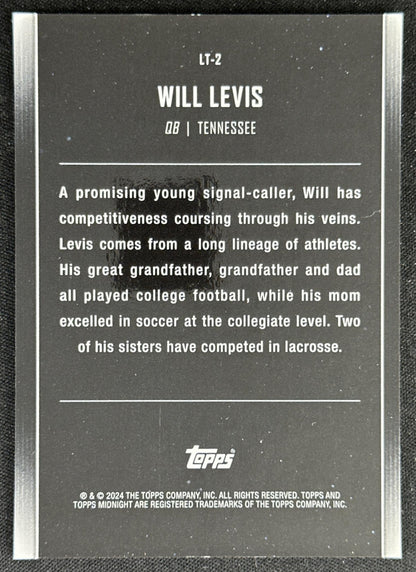 Will Levis 2024 Topps Midnight Lunar Tide Twilight /50 Titans