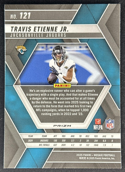 Travis Etienne Jr. 2025 Panini Mosaic No Huddle Silver Prizm Jaguars Sports Trading Cards