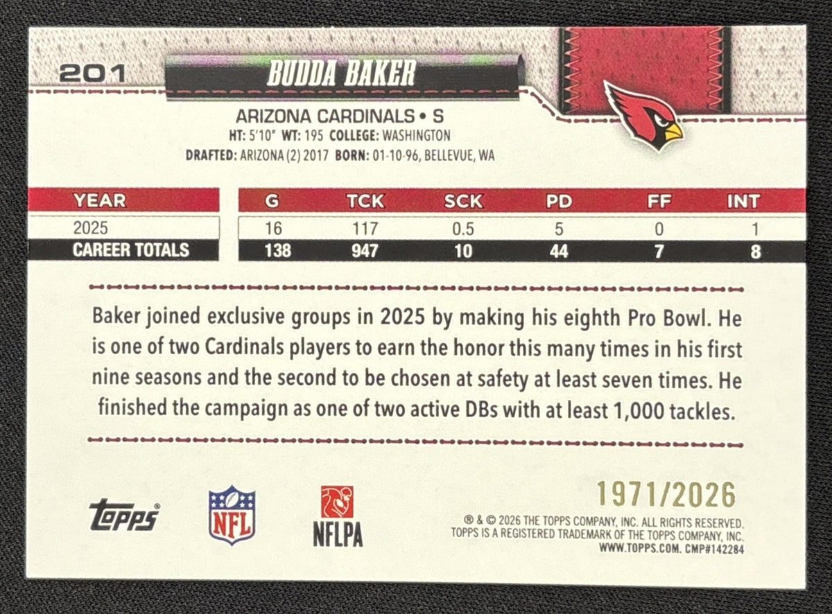 Budda Baker 2026 Topps Gold /2026 Cardinals