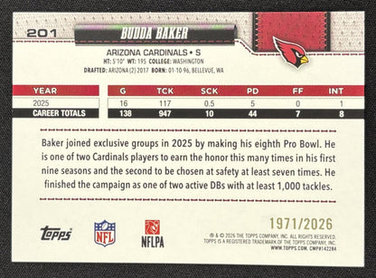 Budda Baker 2026 Topps Gold /2026 Cardinals