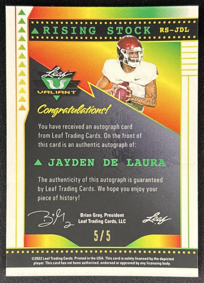 Jayden De Laura Rising Stock Auto /5 back