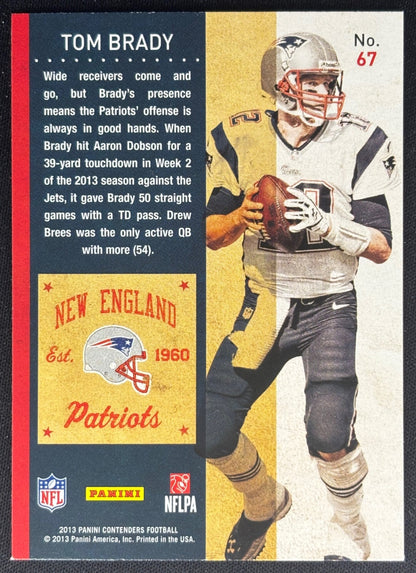 Tom Brady 2013 Panini Contenders Patriots Sports Trading Cards