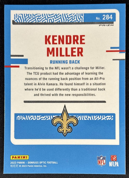 Kendre Miller 2023 Panini Donruss Optic Blue Hyper Prizm Saints