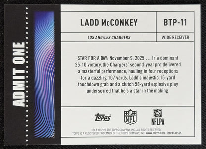 Ladd McConkey 2026 Topps Big Ticket Players Chargers back