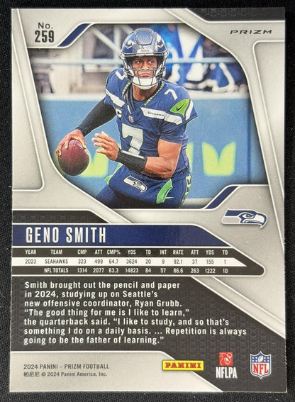 Geno Smith 2024 Panini Prizm Pink Seahawks back
