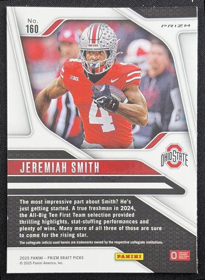 Jeremiah Smith 2025 Panini Prizm Draft Picks Gold Ice Buckeyes