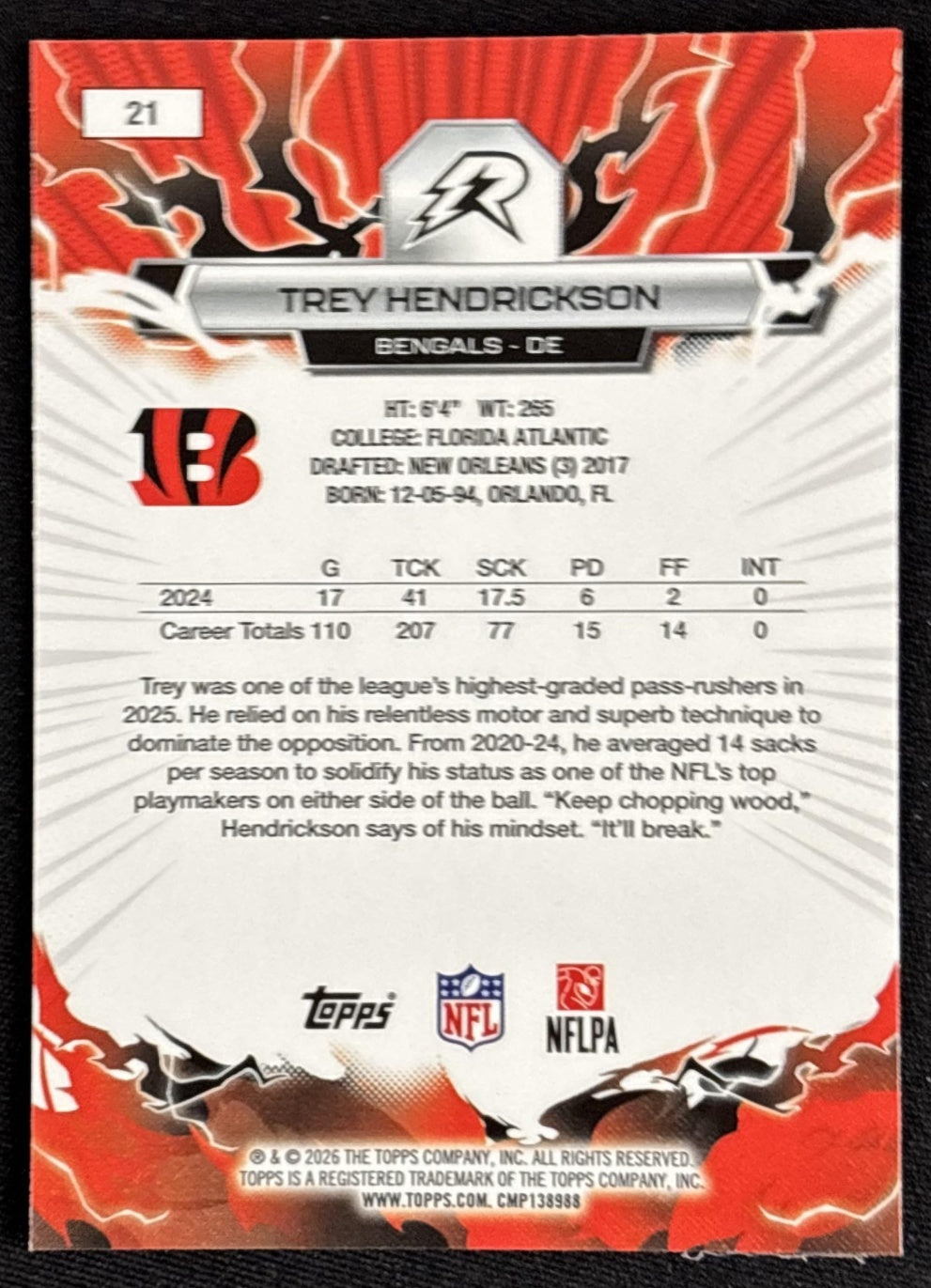 Trey Hendrickson 2025 Topps Resurgence Bengals