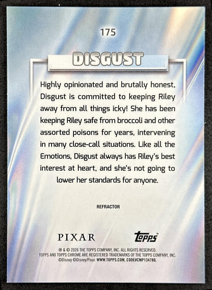 Disgust 2026 Topps Chrome Disney Refractor Inside Out Back