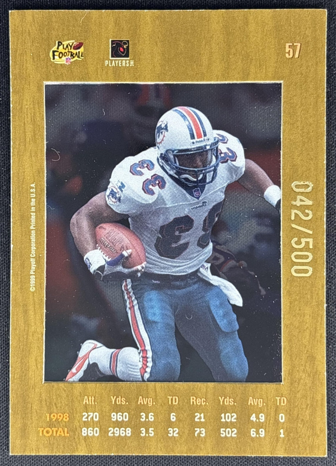 Karim Abdul-Jabbar 1999 Absolute SSD Coaches Collection Silver /500 Dolphins back