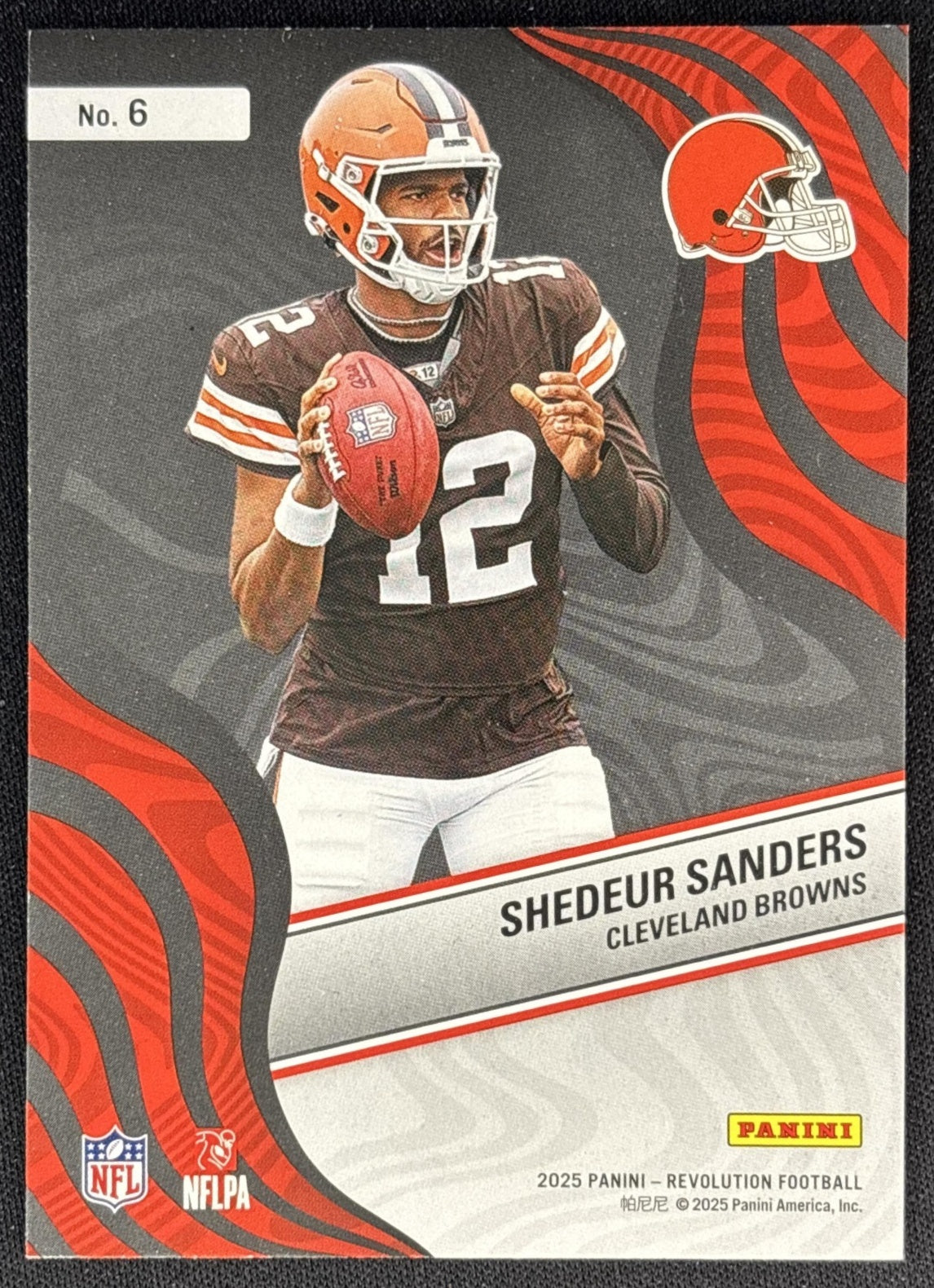 Shedeur Sanders 2025 Panini Revolution New Wave Browns back