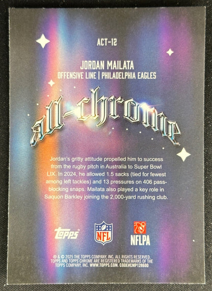 Jordan Mailata 2025 Topps Chrome All Team Eagles Sports Trading Cards