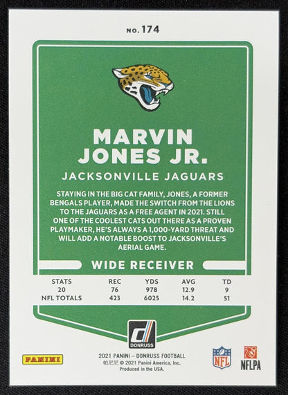 Marvin Jones Jr. 2021 Panini Donruss Press Proof Premium Jaguars Sports Trading Card