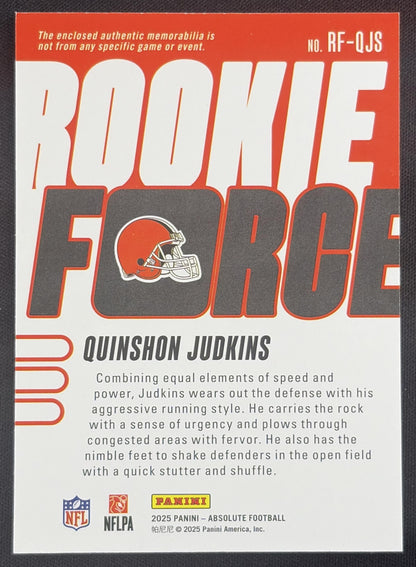 Quinshon Judkins 2025 Panini Absolute Rookie Force Browns