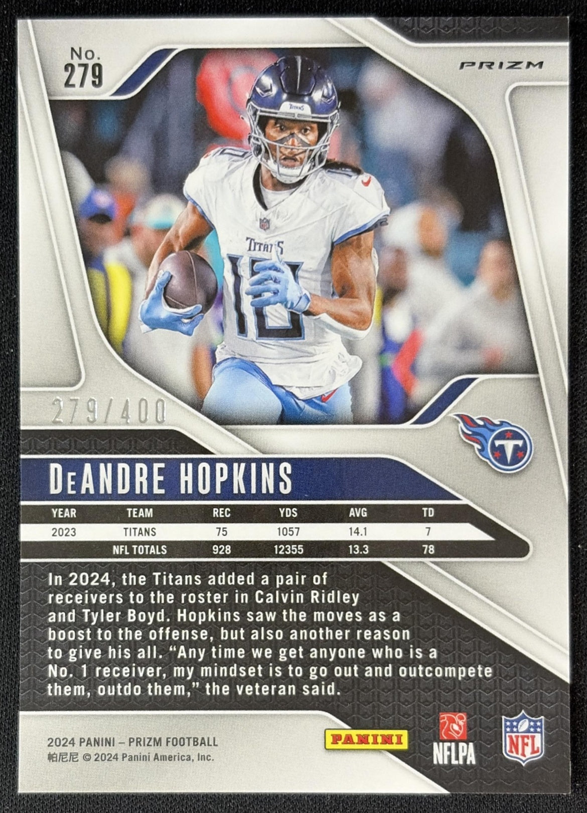 DeAndre Hopkins 2024 Panini Prizm Pandora /400 Titans Sports Trading Cards
