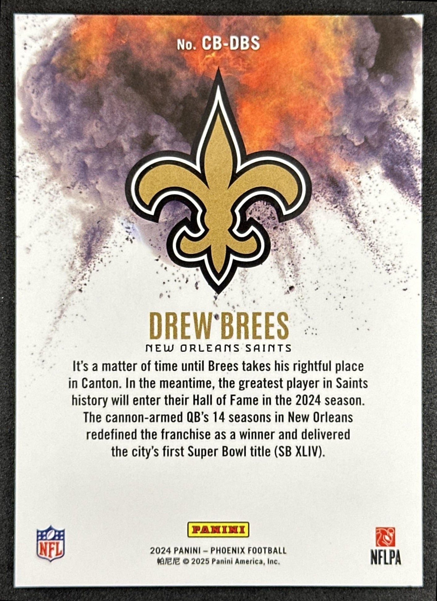 Drew Brees 2024 Panini Phoenix Color Blast Saints