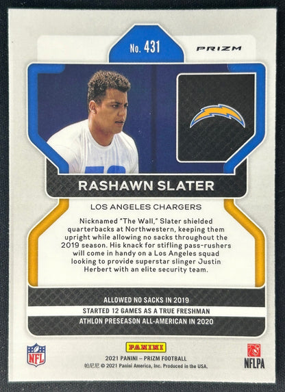 Rashawn Slater 2021 Prizm Red Chargers - back