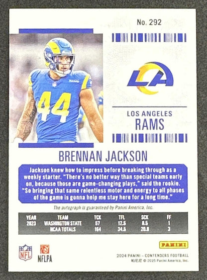 Brennan Jackson 2024 Panini Contenders Rookie Ticket Auto Rams