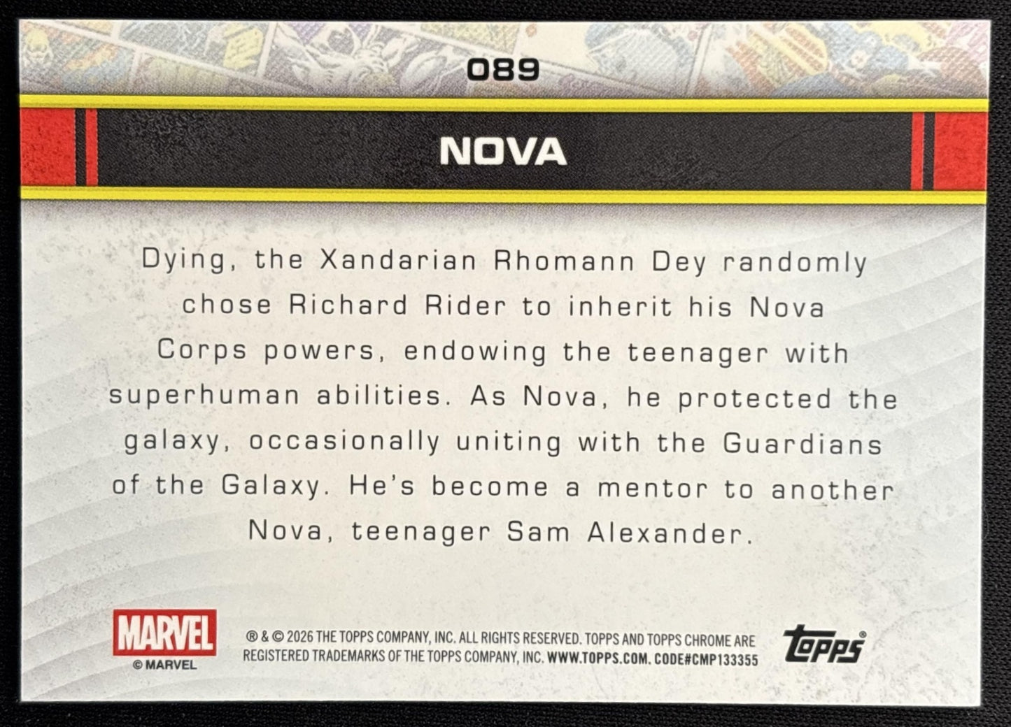 Nova 2026 Topps Chrome Marvel Comics