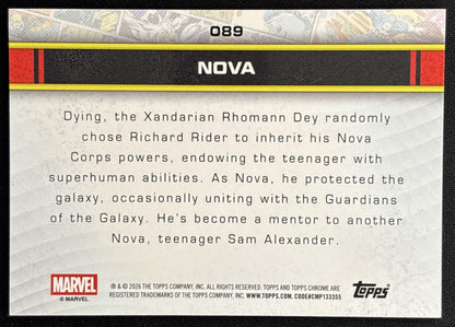 Nova 2026 Topps Chrome Marvel Comics
