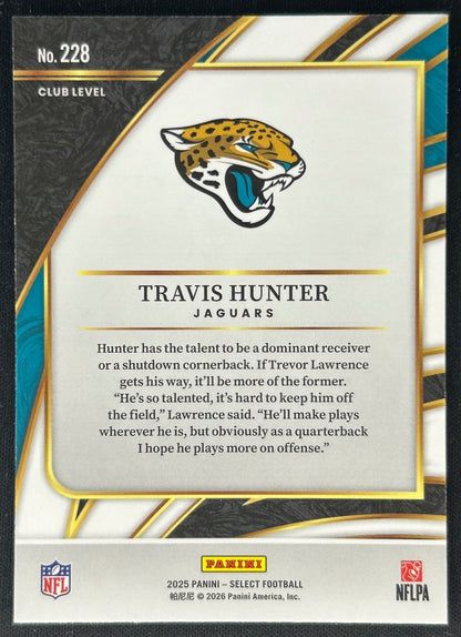 Travis Hunter 2025 Select Club Level Jaguars Sports Trading Cards