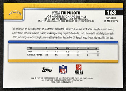 Tuli Tuipulotu 2025 Topps Chrome Sapphire Chargers