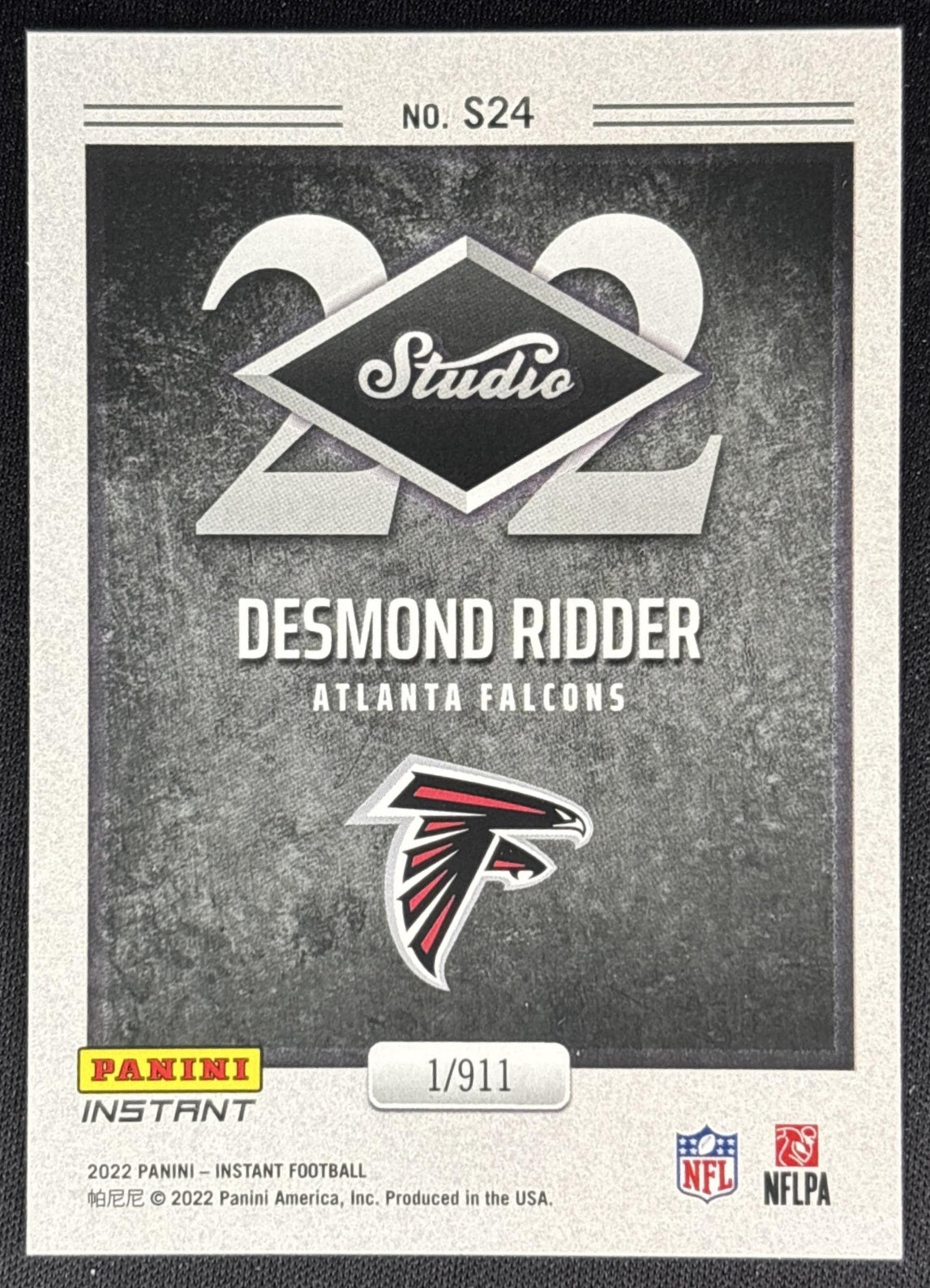 Desmond Ridder 2022 Panini Instant Studio Rookies Falcons Sports Trading Cards
