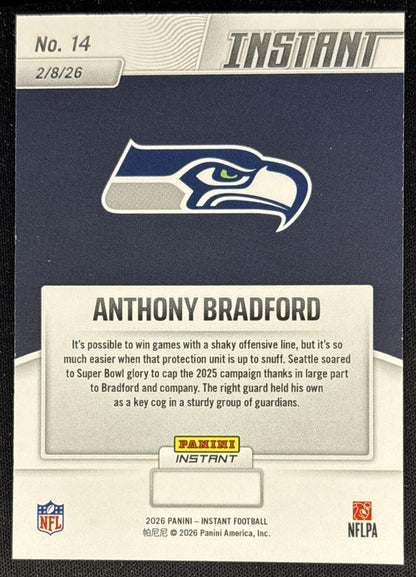 Anthony Bradford 2026 Panini Instant Super Bowl LIX Champions Seattle Seahawks