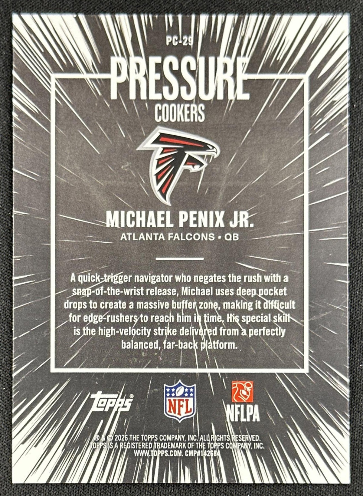 Michael Penix Jr. 2026 Topps Flagship Pressure Cookers Falcons