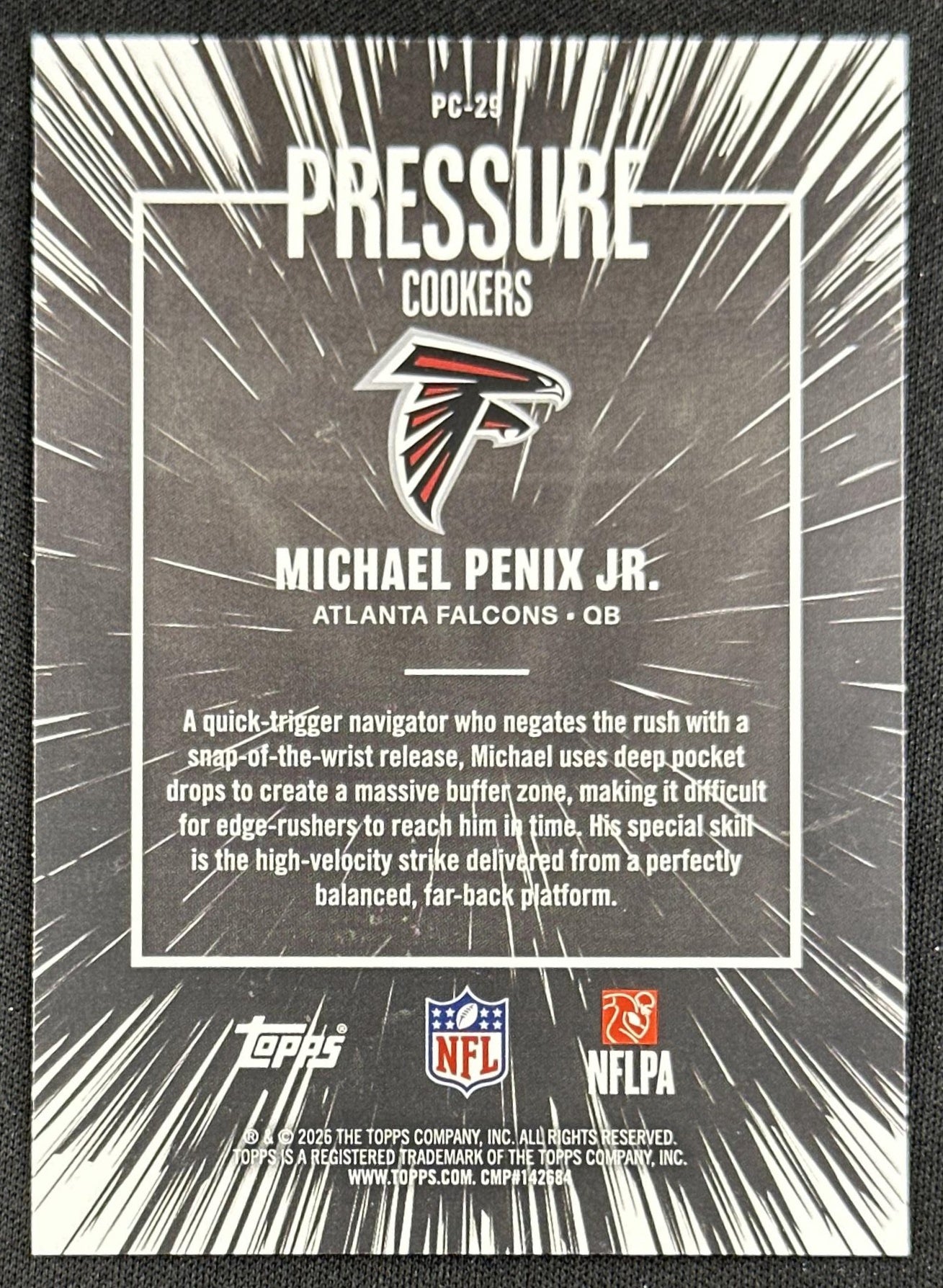 Michael Penix Jr. 2026 Topps Flagship Pressure Cookers Falcons